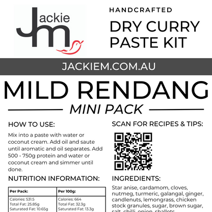 [Mini Pack] Handcrafted - Mild Rendang Dry Curry Paste Kit