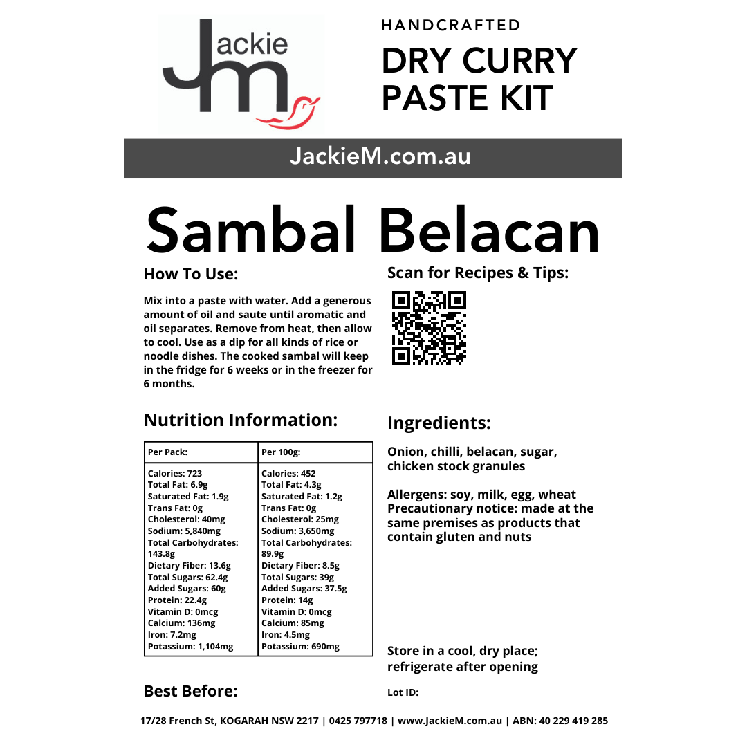 Handcrafted - Dry Sambal Belacan Kit