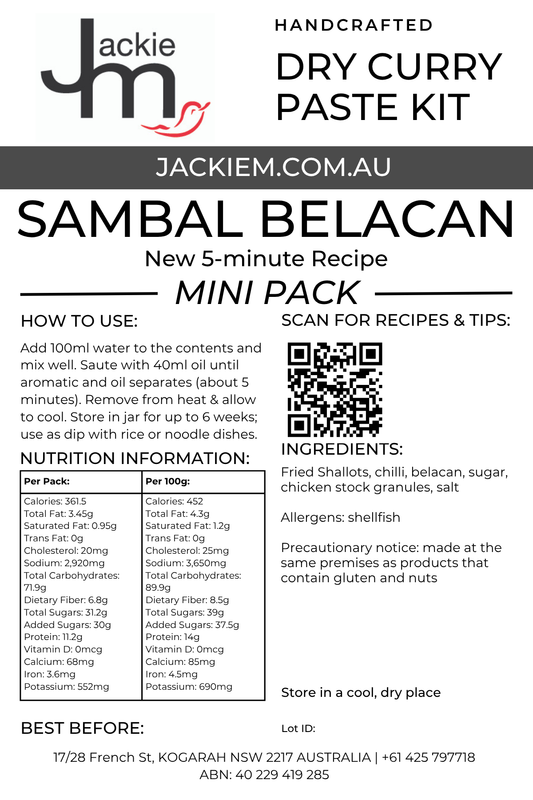 [Mini Pack] Handcrafted - Dry Sambal Belacan Kit (5-minute Recipe)