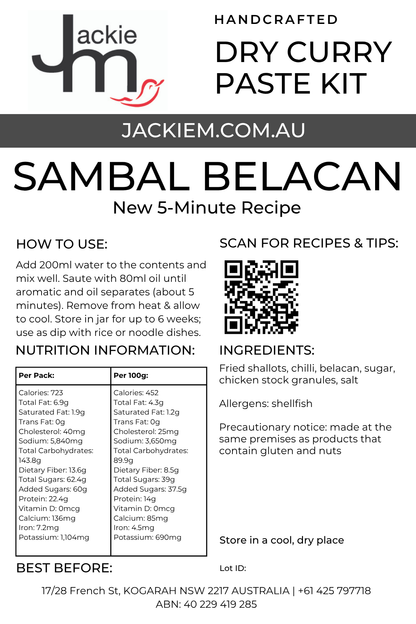 Handcrafted - Dry Sambal Belacan Kit (5-min Recipe)
